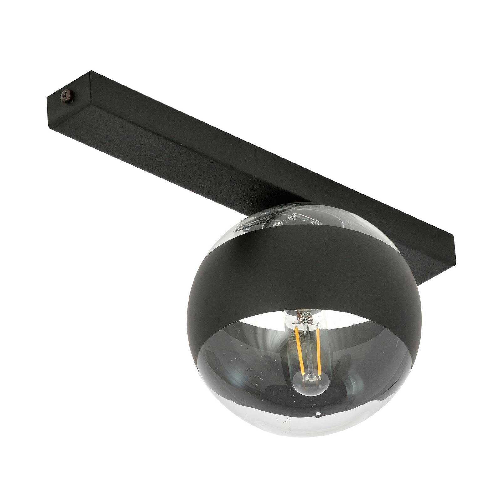 Plafonnier Linear noir/transparent une lampe