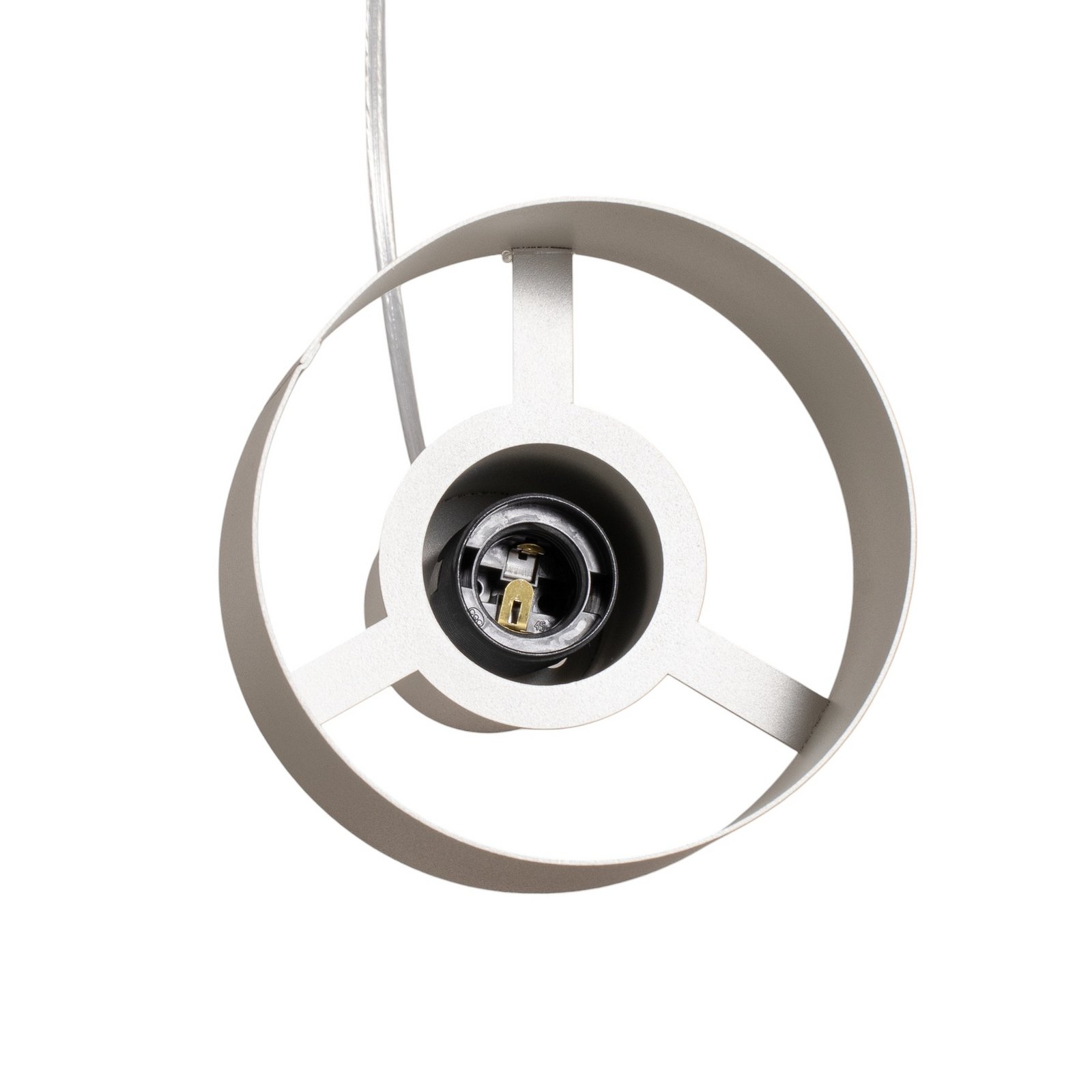 Rif 3 pendant light, taupe, round, 3-bulb, Ø 33 cm, steel