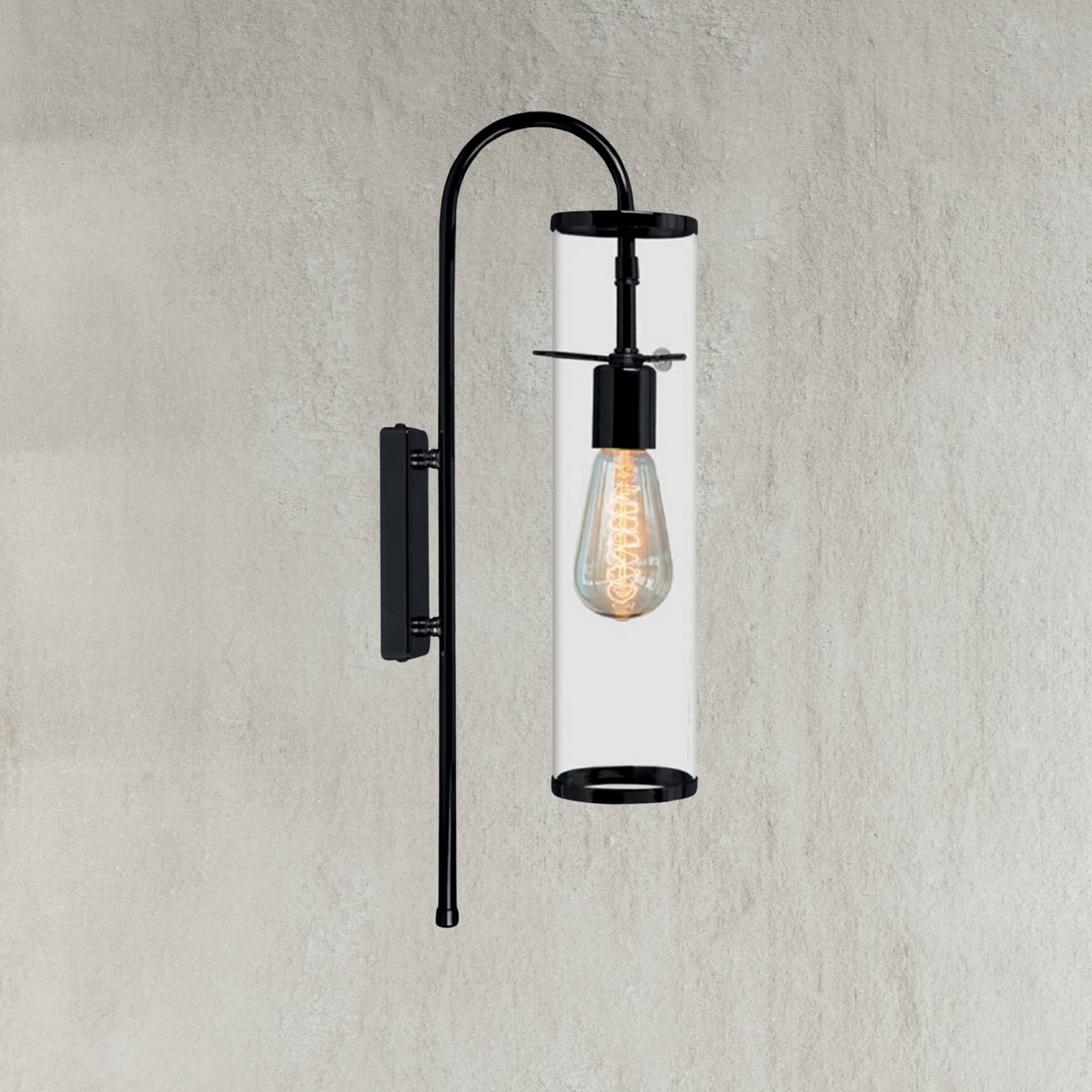 Wandleuchte Leona, schwarz, Höhe 57 cm, Metall, E27 günstig online kaufen