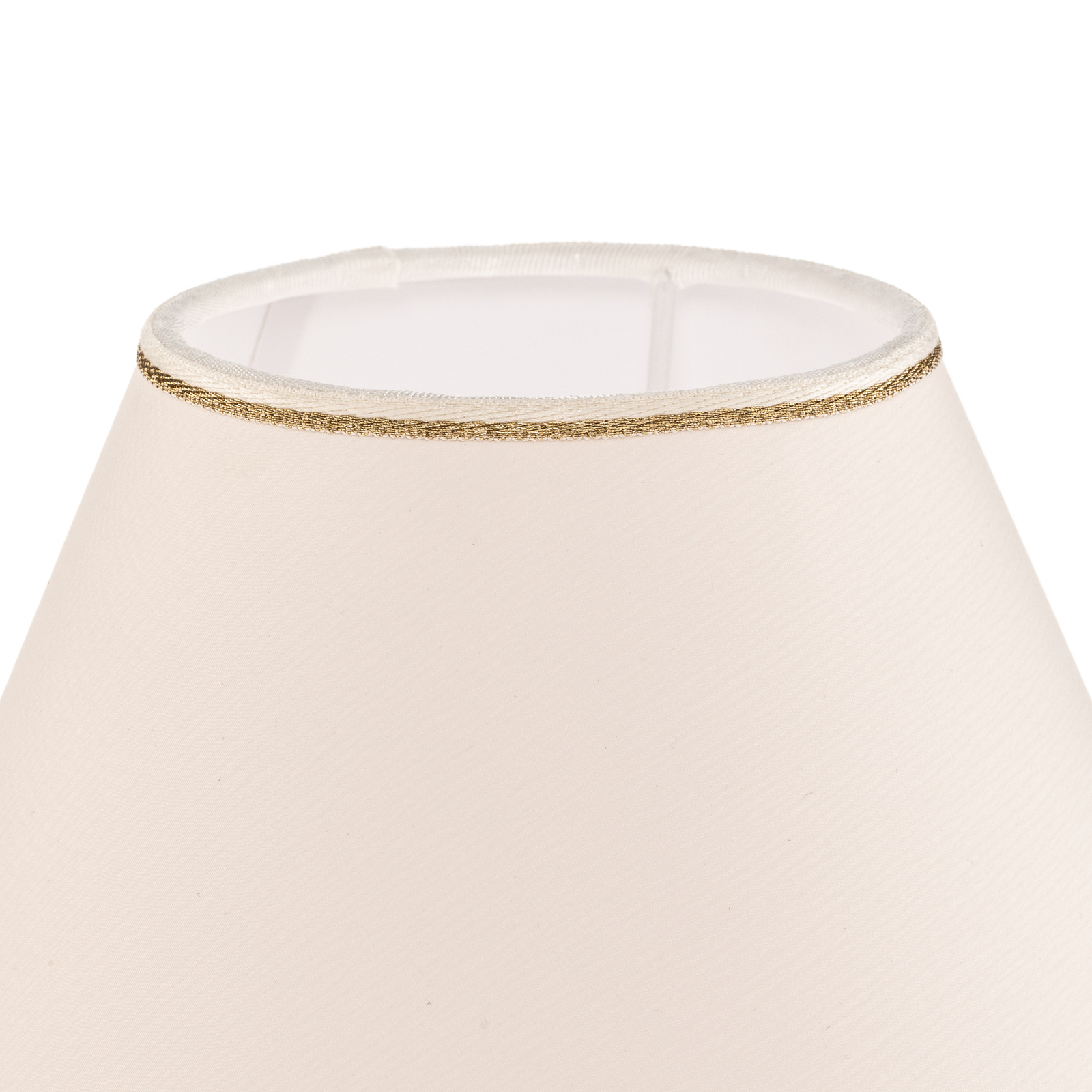 Lampa stołowa Giardino Avorio biało-złota, Ø 25 cm