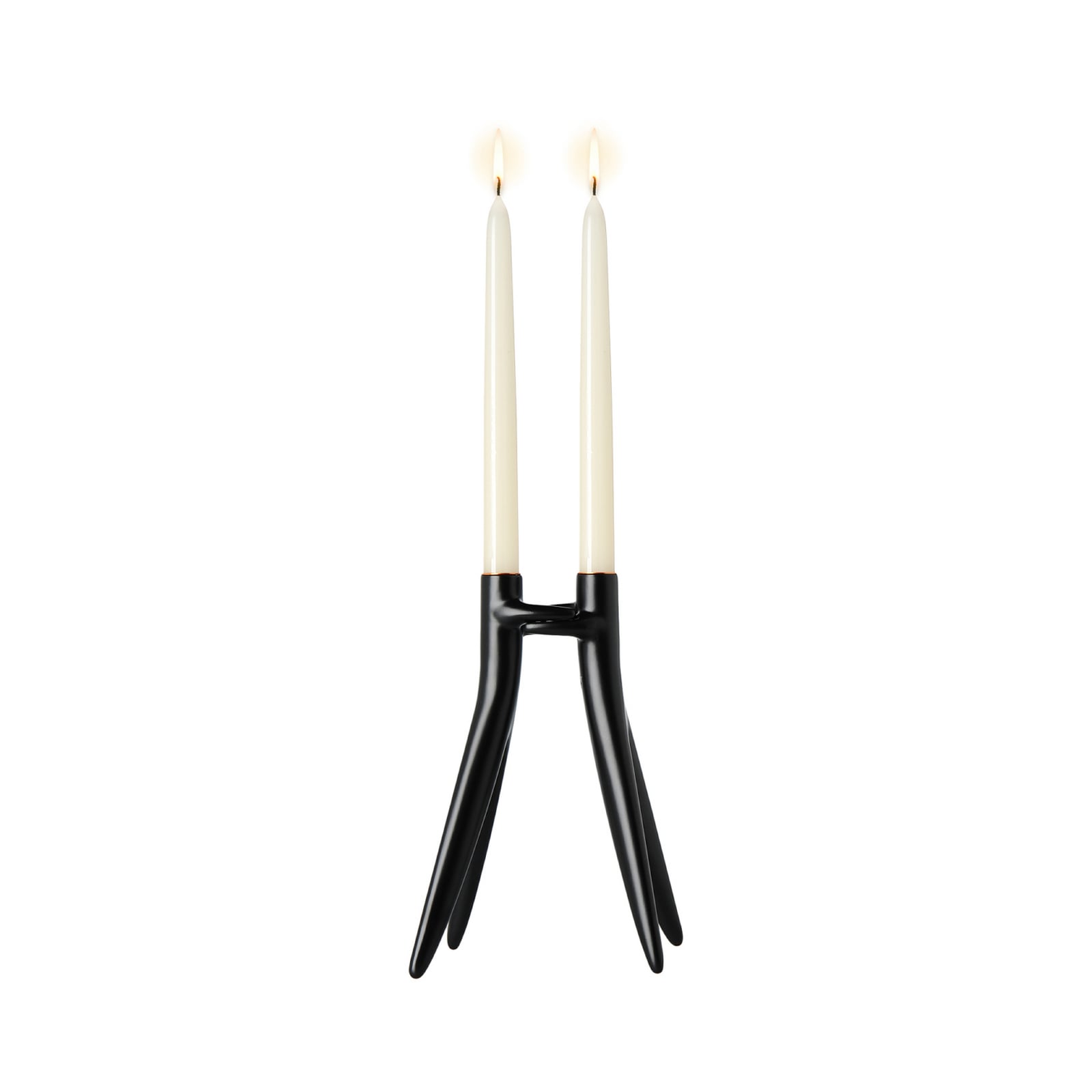 Abbracciaio candle holder, black, height 25 cm, aluminium - Kartell