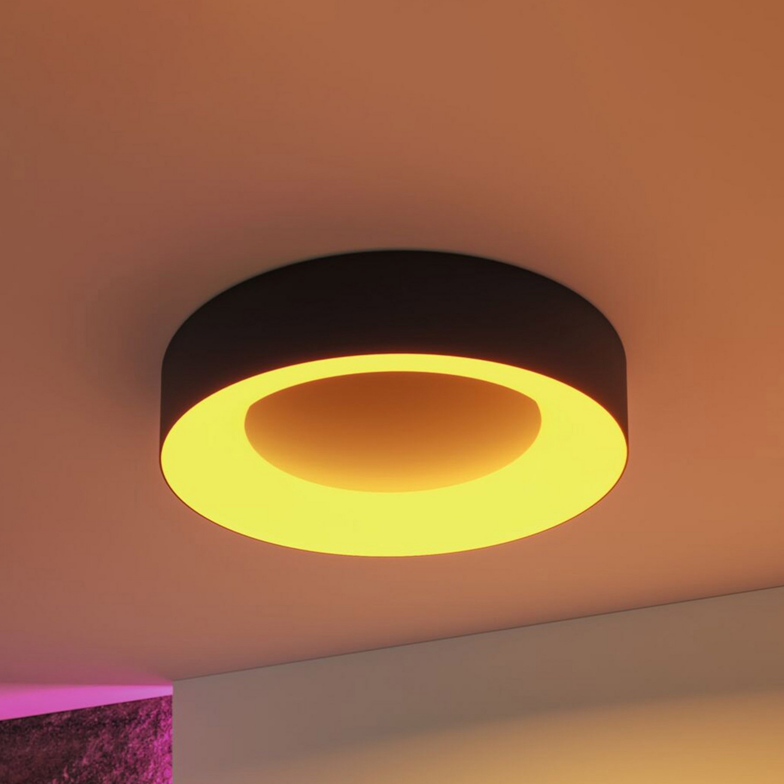 Lampa sufitowa LED Paulmann Smart Casca, czarna, Ø 40 cm, RGBW, IP44 Lampa sufitowa LED Paulmann Smart Casca, czarna, Ø 40 cm, RGBW, IP44