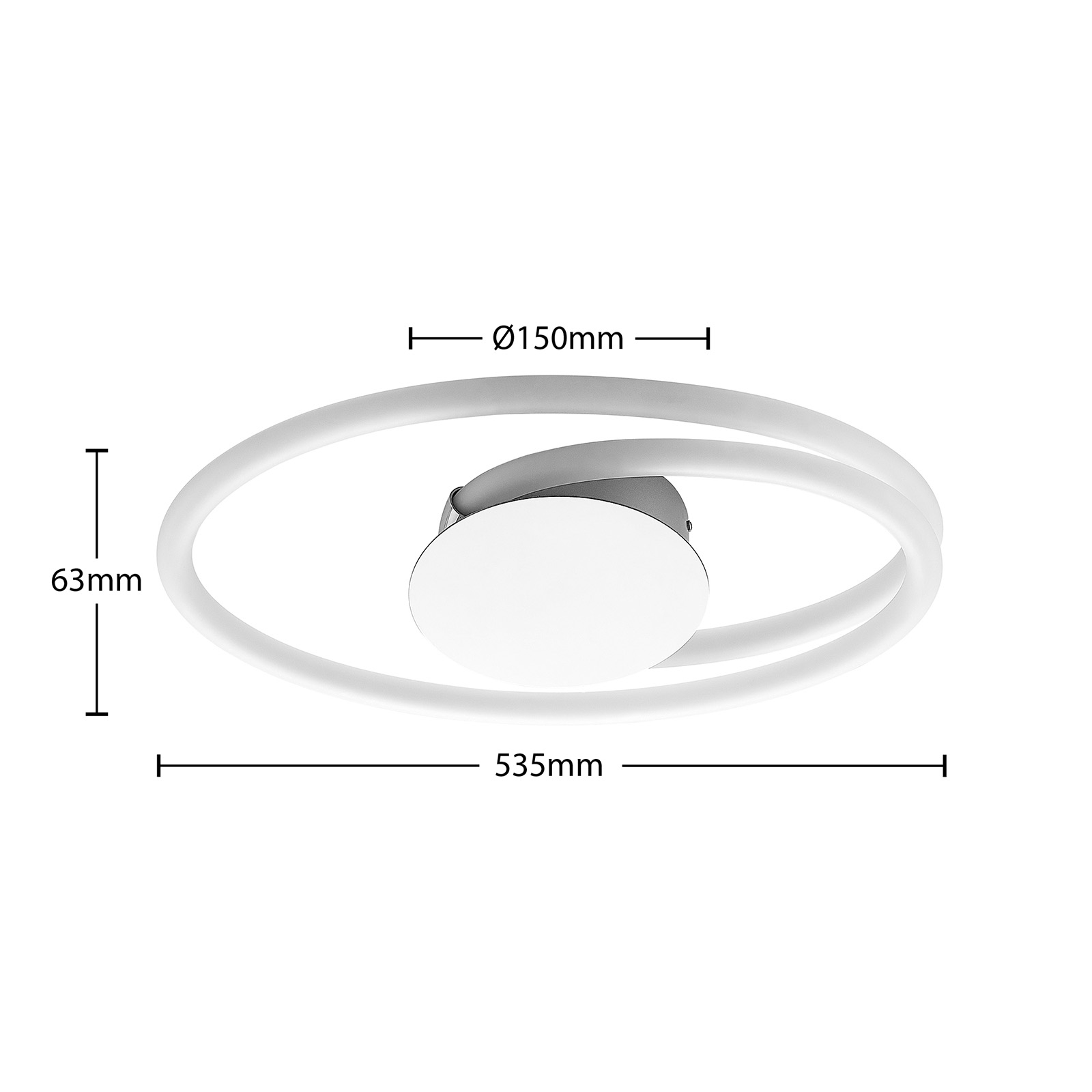 Lucande Ovala stropné LED svietidlo, 53 cm