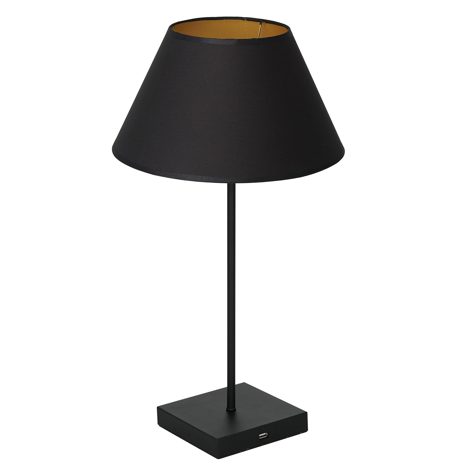 Table table lamp, conical lampshade black/gold