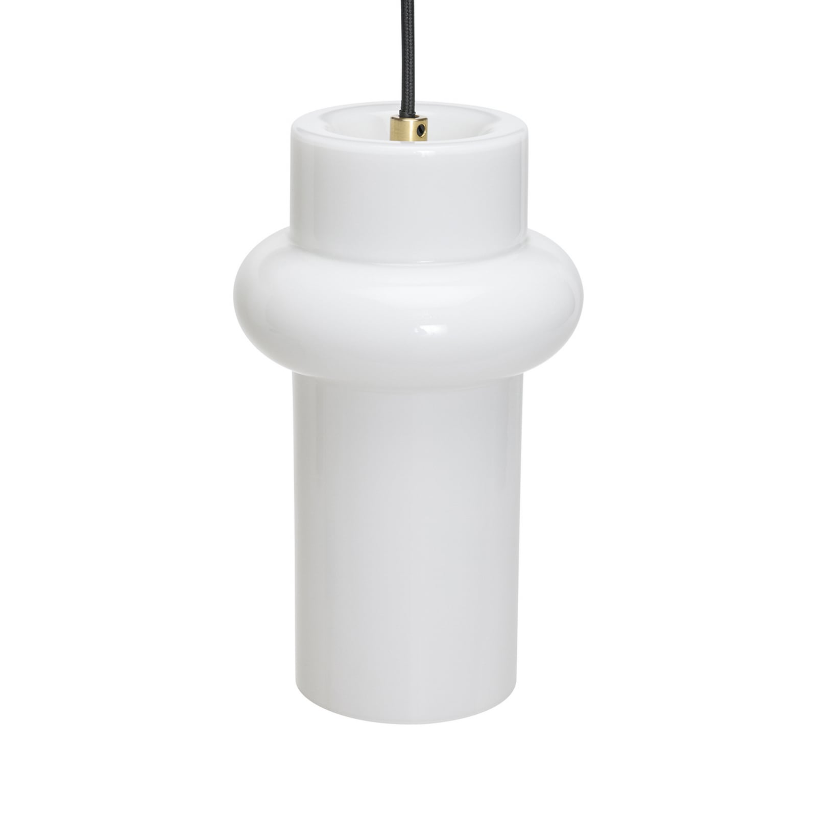 Pilule Up hanging light, glossy white, Ø 15 cm, glass