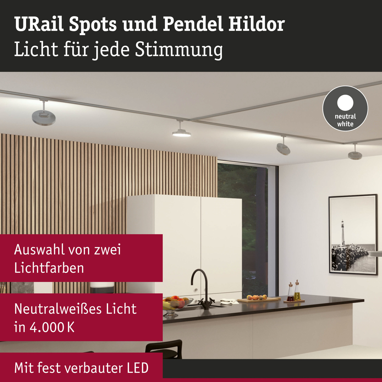 Paulmann URail Hildor -LED-spotti kromi 4 000 K