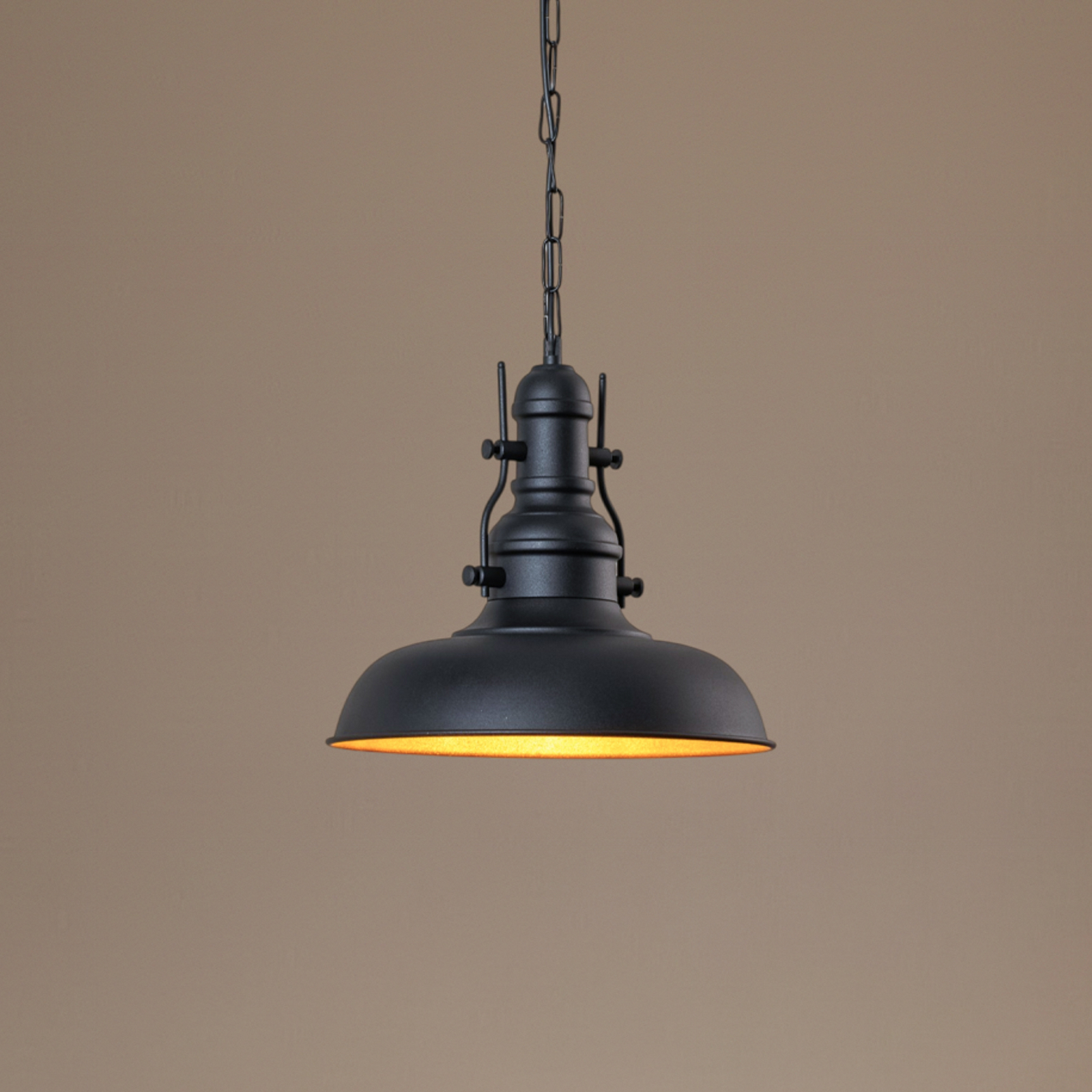 Závěsné svítidlo Nota, černé, Ø 31 cm, kov, E27