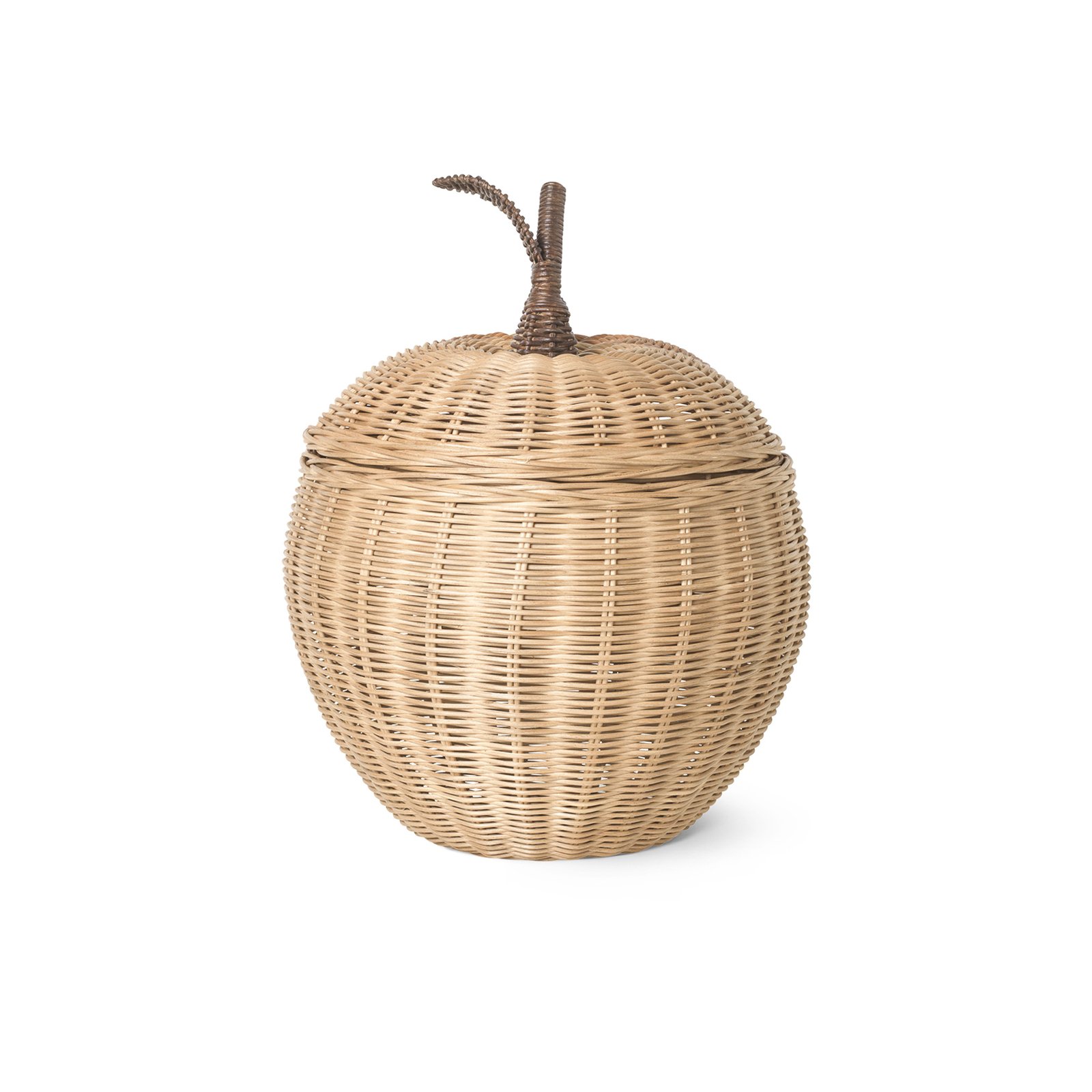 ferm LIVING storage basket Apple, rattan, height 52 cm