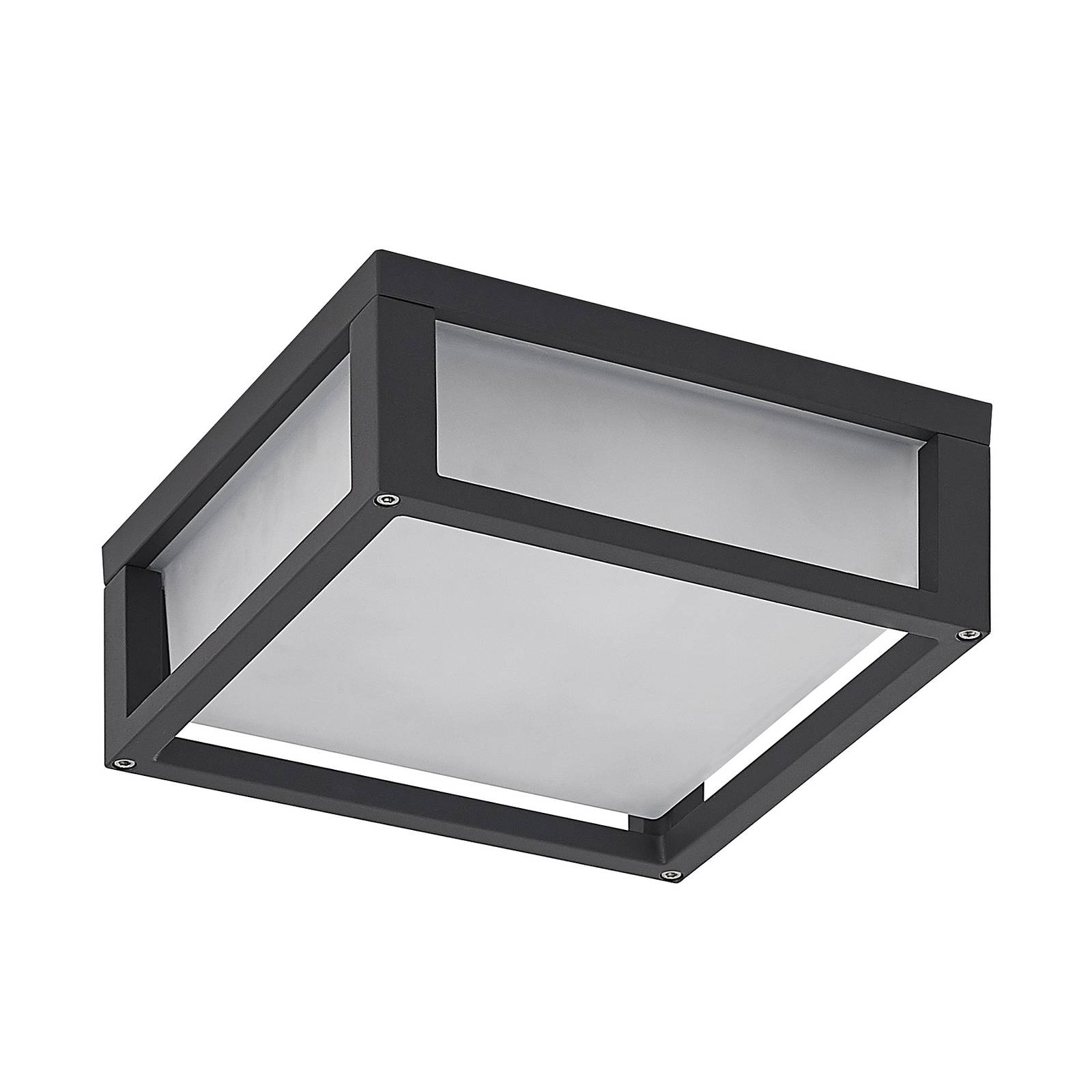 ELC Soleila outdoor wall light, 25 cm x, die-cast aluminium, glass, E27, 20 W, W: 25 cm, H: 25 cm