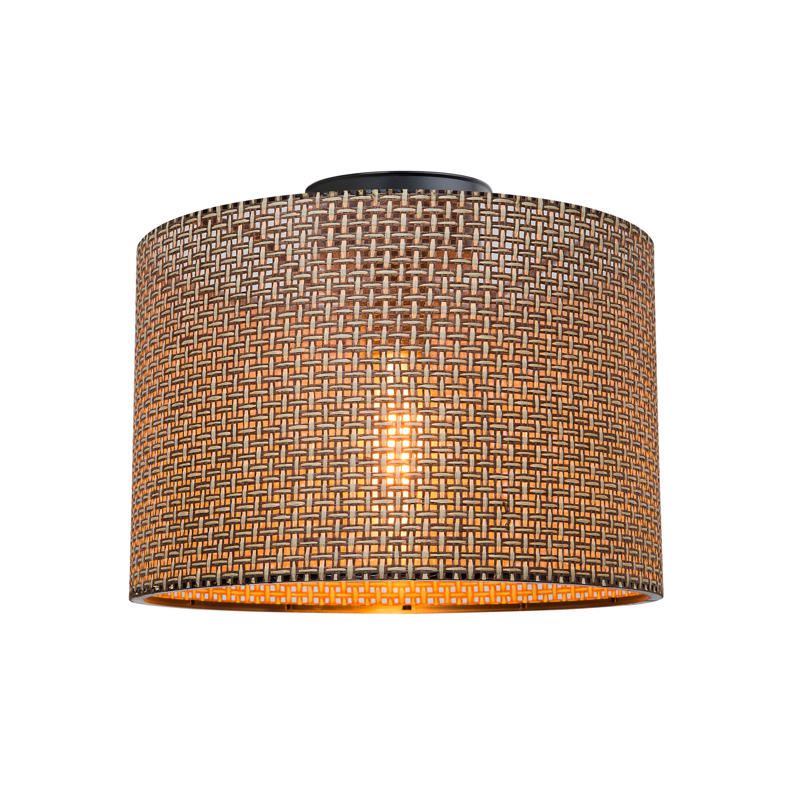 Φωτιστικό οροφής Goza, καφέ με μοτίβο, ύφασμα, Ø 30 cm