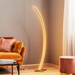 Oblúková stojacia lampa Arcus LED so zlatým povrchom