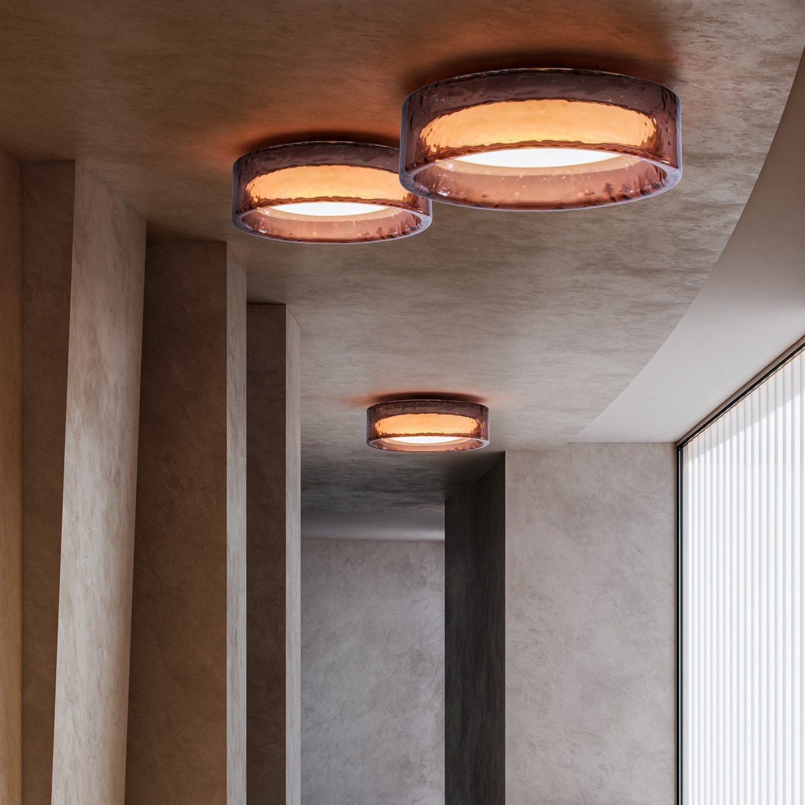 MARSET plafonieră LED Ringo Ø 70 cm plastic roz CCT - Camera de zi / sufragerie - Design