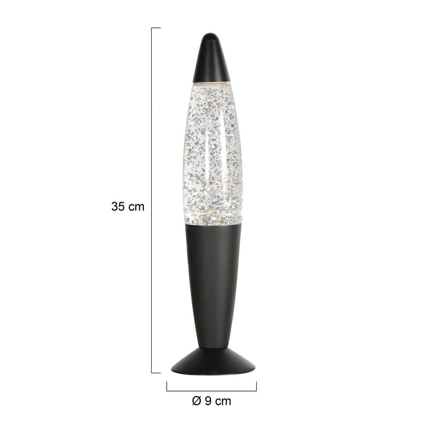 Volcan 4187 table lamp, black, glitter effect, E14