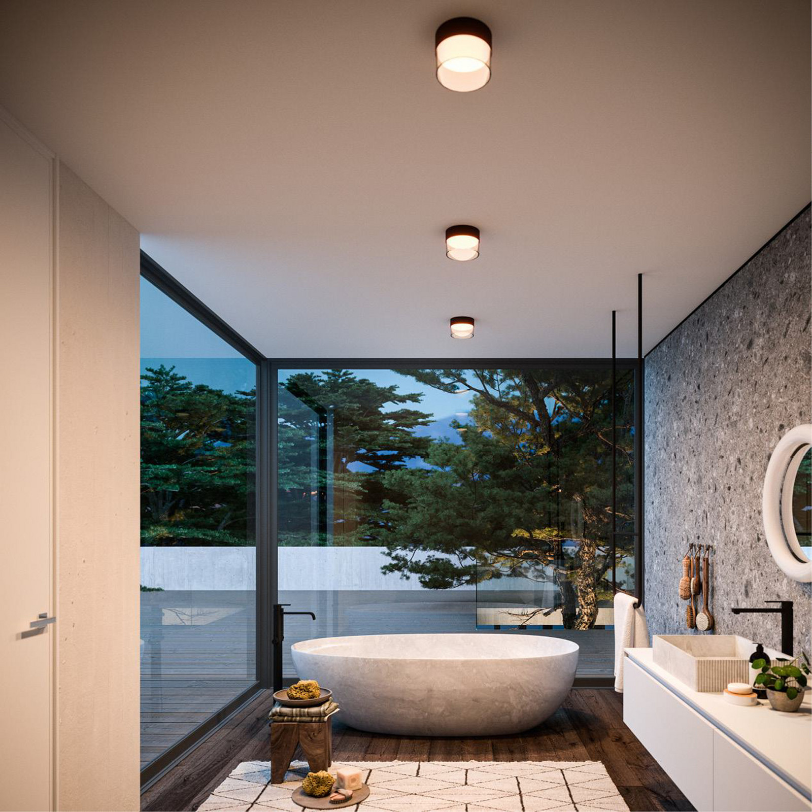 Linea Light Plafonieră LED Crumb negru Ø 154 cm fier sticlă - Camera de zi / sufragerie - negru transparent - Metal