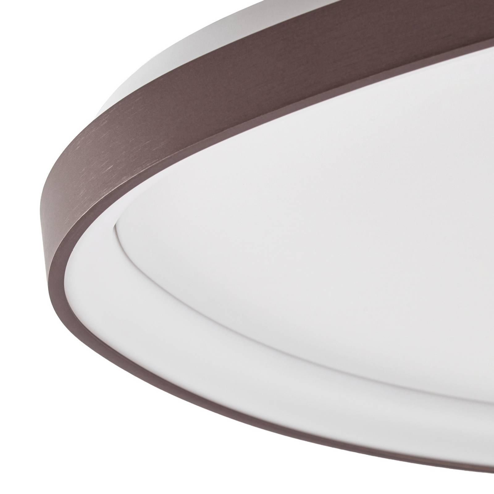 Lampa sufitowa LED Lucande Asken, 61 cm, brązowa, CCT, ściemniana