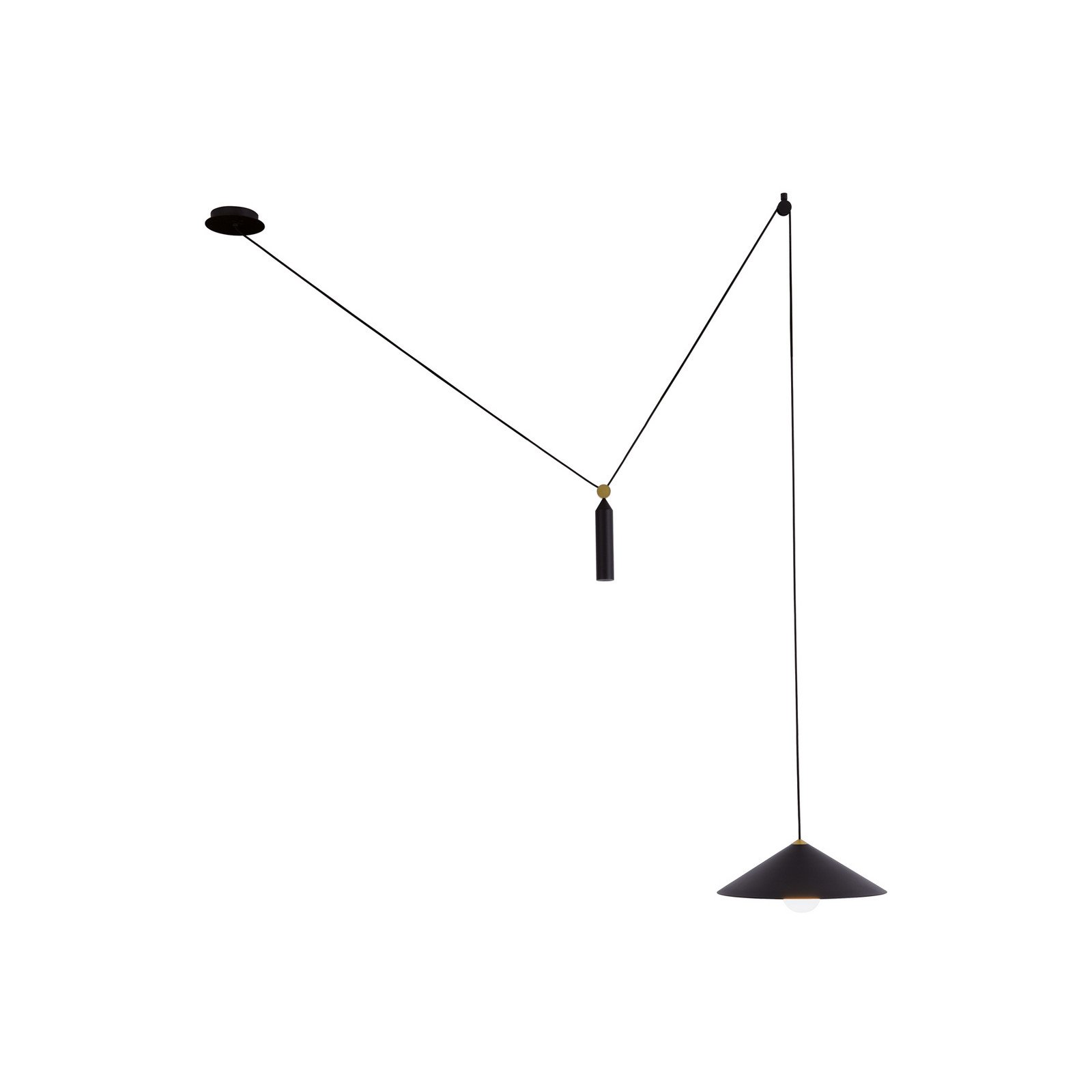 Viokef Lampă suspendată Alto cu suspensie intermediară - Camera de zi / sufragerie - negru - Metal