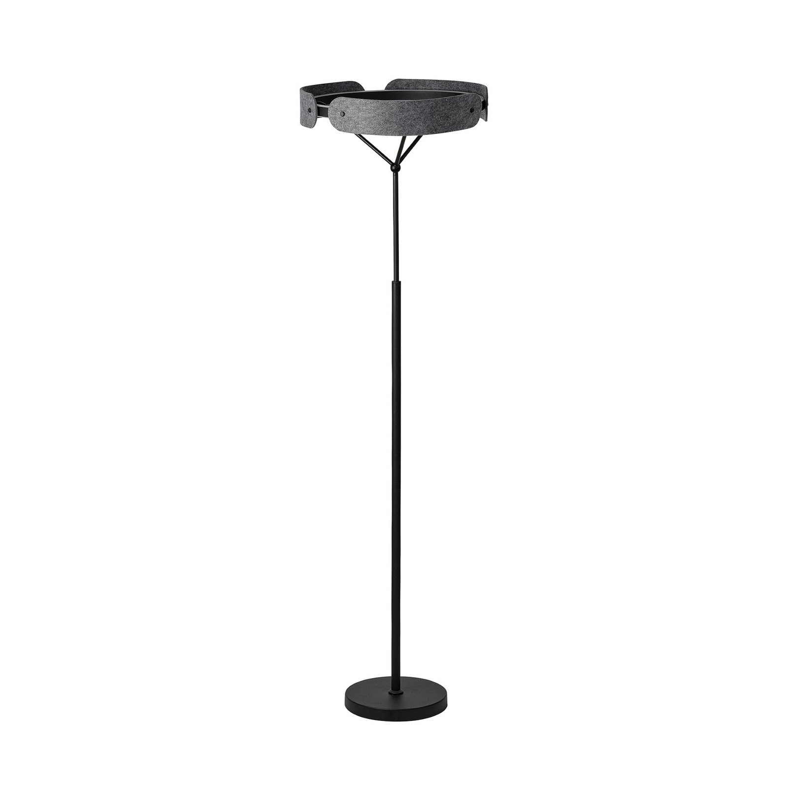OSRAM LED-Stehleuchte Decor Curve Felt, grau, Filz, 3.000 K