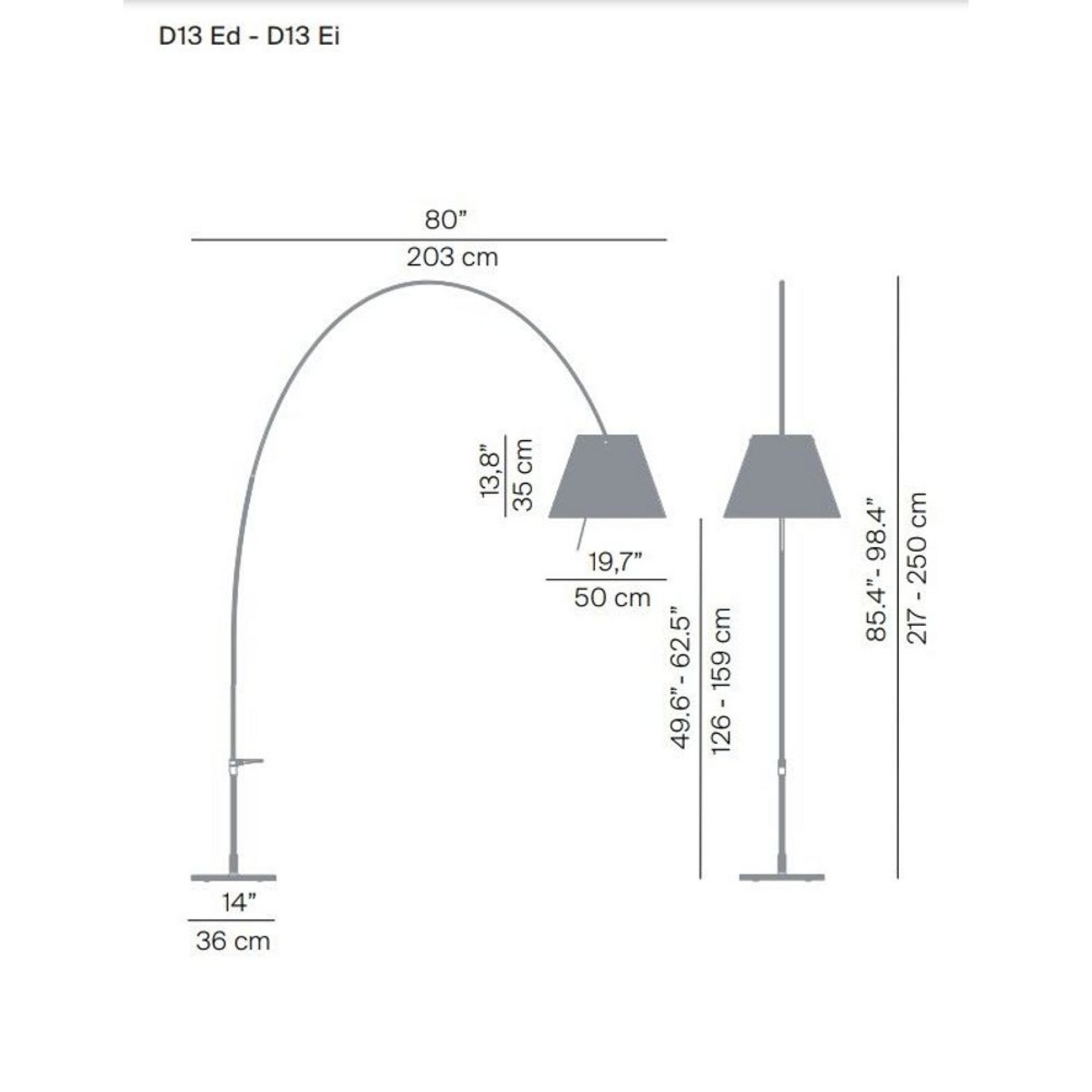 Lady Costanza Lampadar cu Dimmer Red/Aluminium - Luceplan