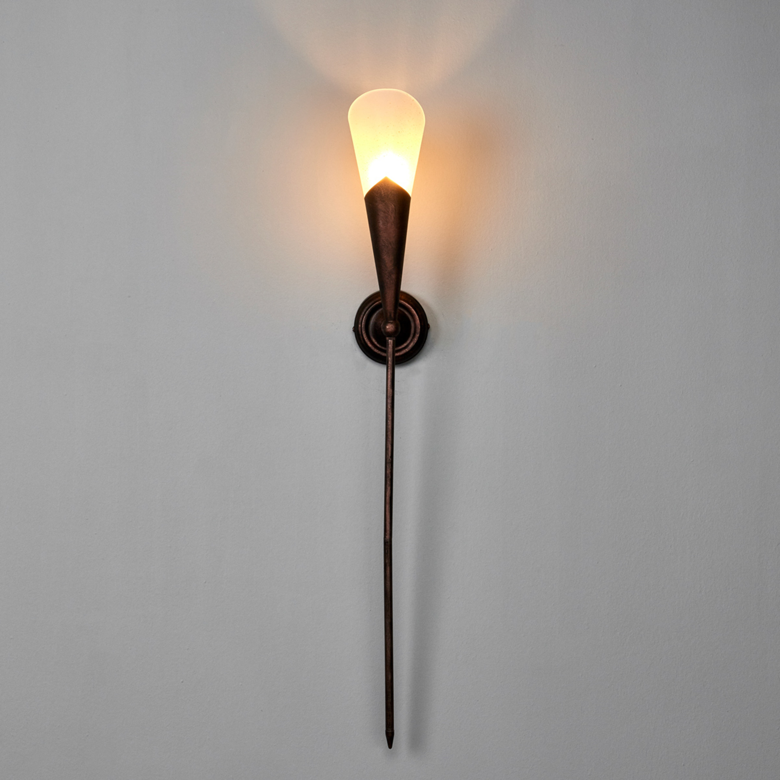 Rustic wall torch Gothic in rust brown