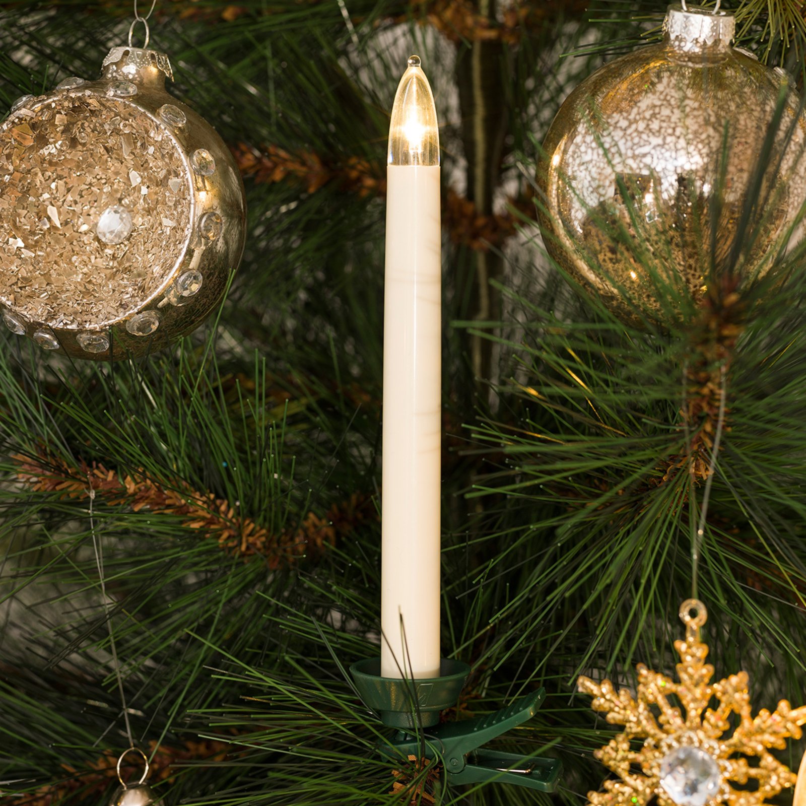 LED Xmas tree candles extension set, 16 cm