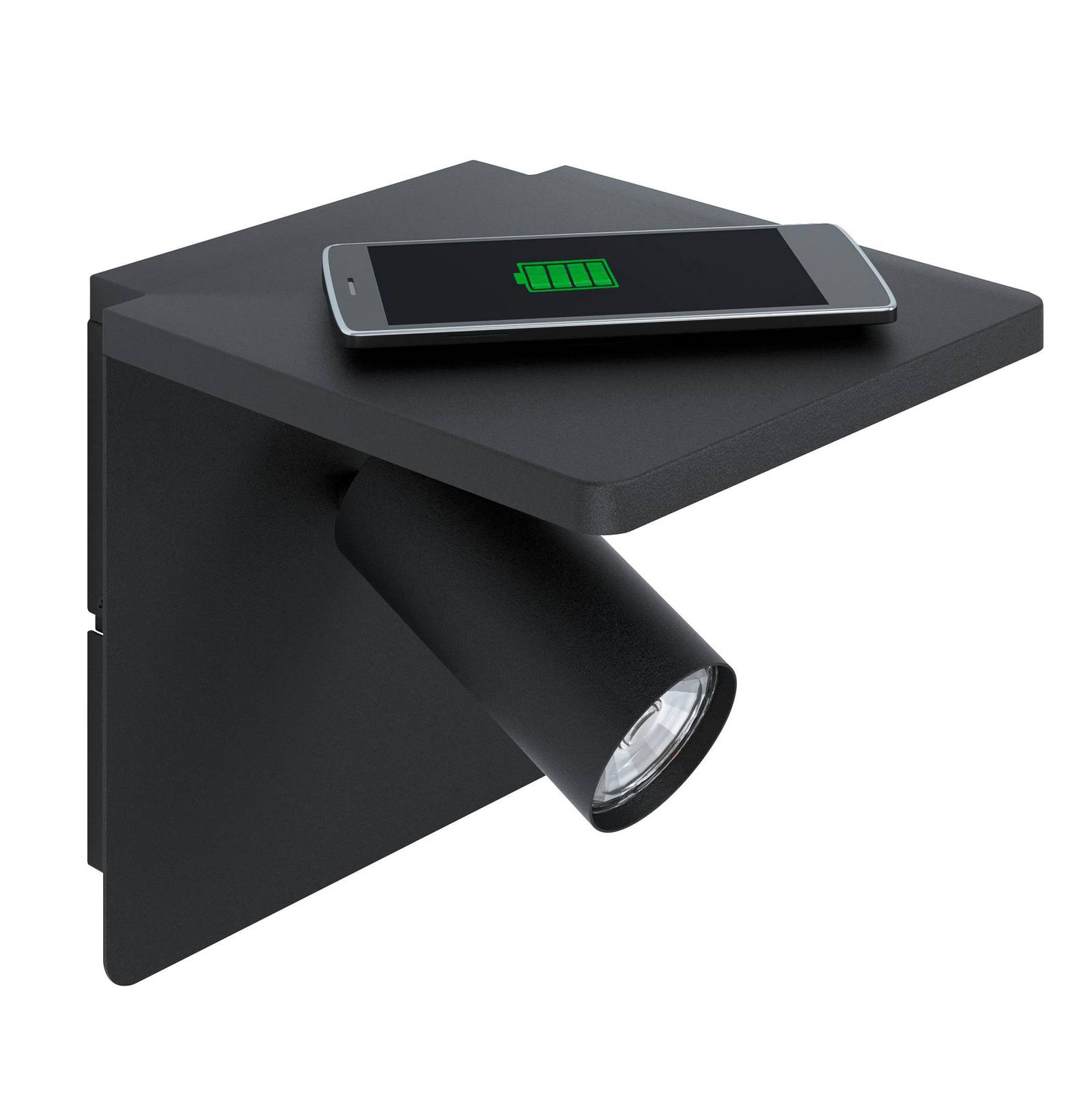 Ciglie LED fali lámpa fekete QI töltési funkcióval
