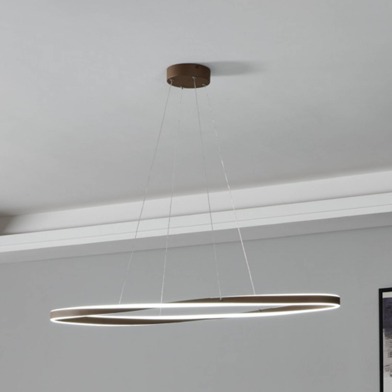 Żyrandol LED EGLO CAMEROTA, kolor brązowy, 111 x 38 cm, z pilotem