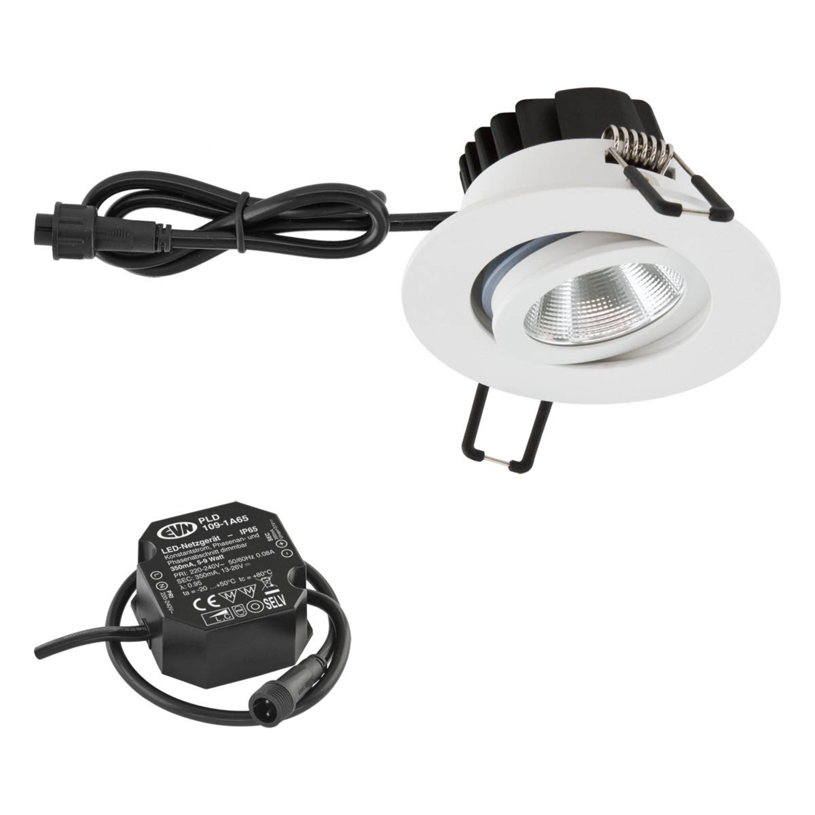 EVN PC65 LED recessed light, round, 3000K