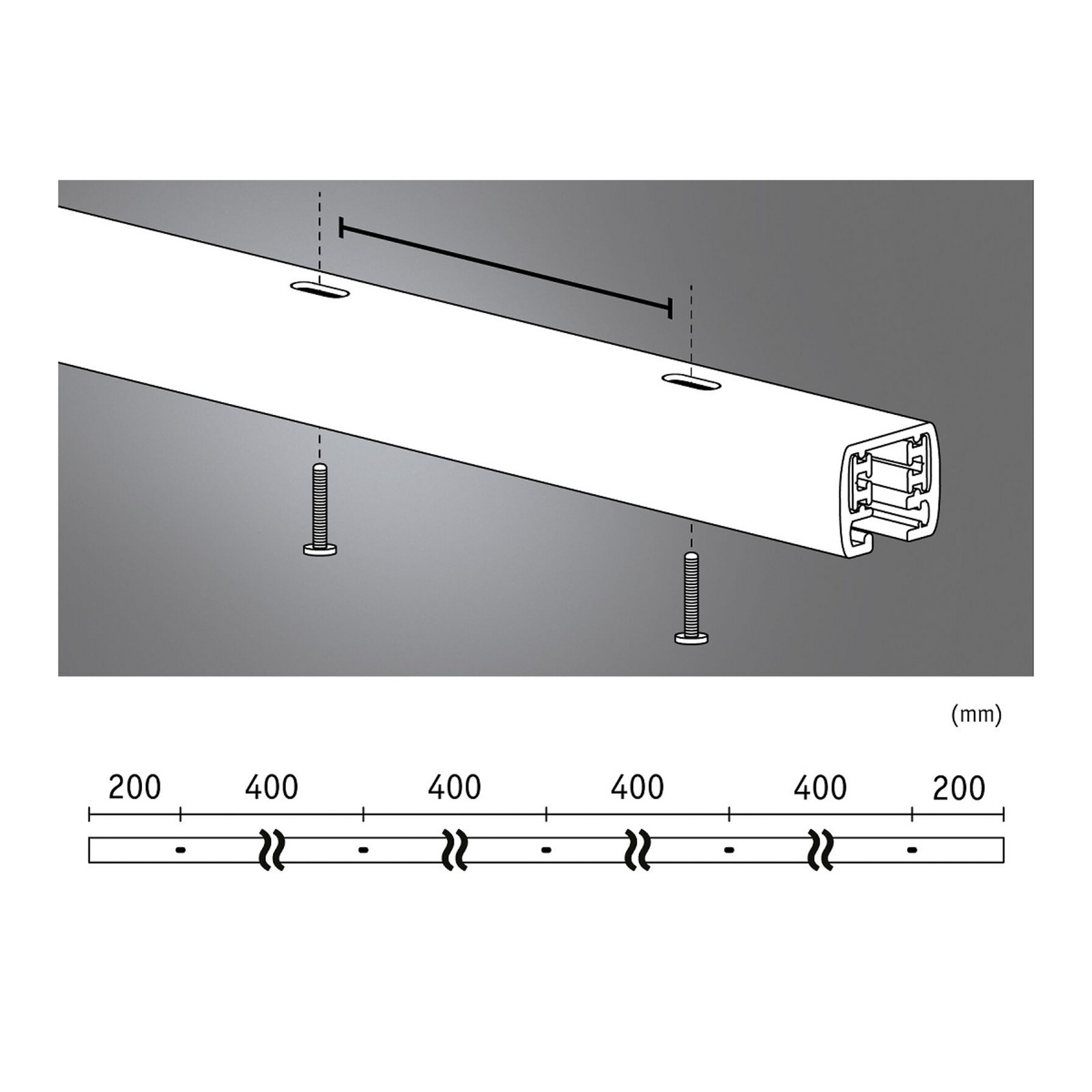 Paulmann URail bėgis, signalinis baltas, ilgis 200 cm, aliuminis Paulmann URail bėgis, signalinis baltas, ilgis 200 cm, aliuminis