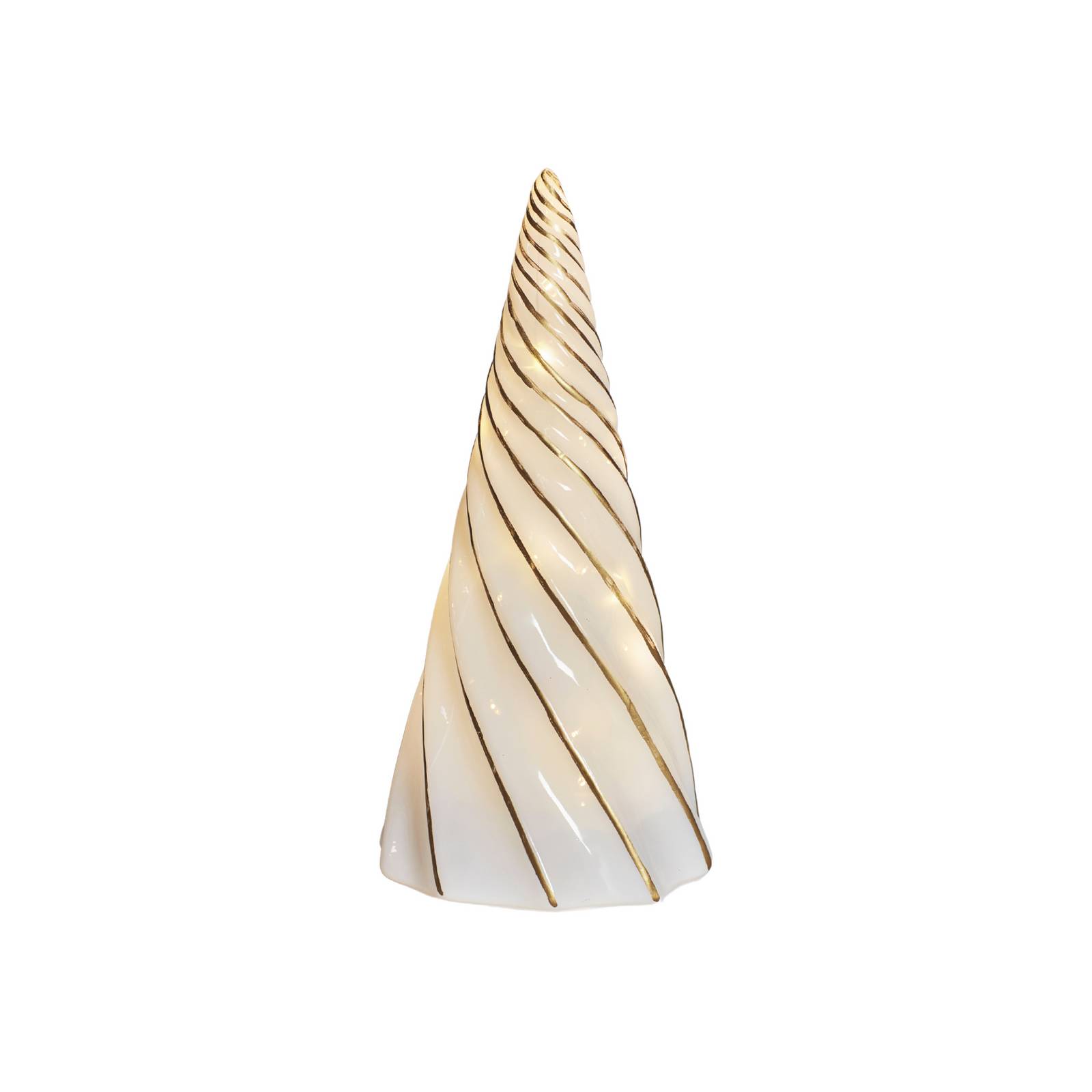 LED-Dekofigur Vilma, weiß/gold, Höhe 24 cm, Glas, Batterie