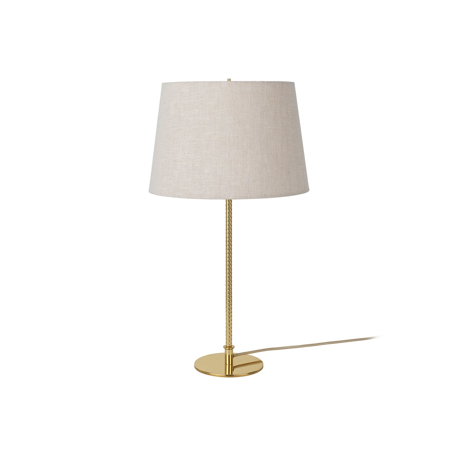 GUBI table lamp 9205, brass, Canvas lampshade, height 58 cm