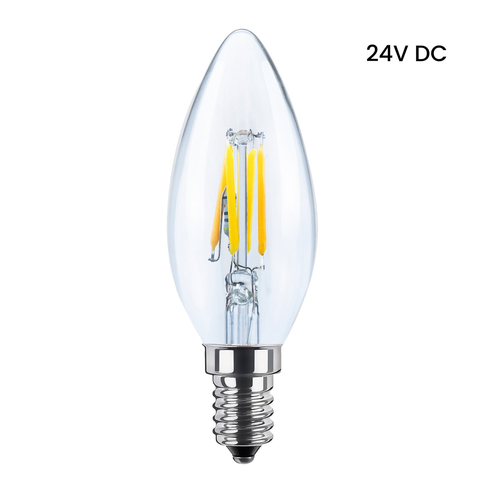 SEGULA LED kaarslamp 24V E14 3W 927 filament dim