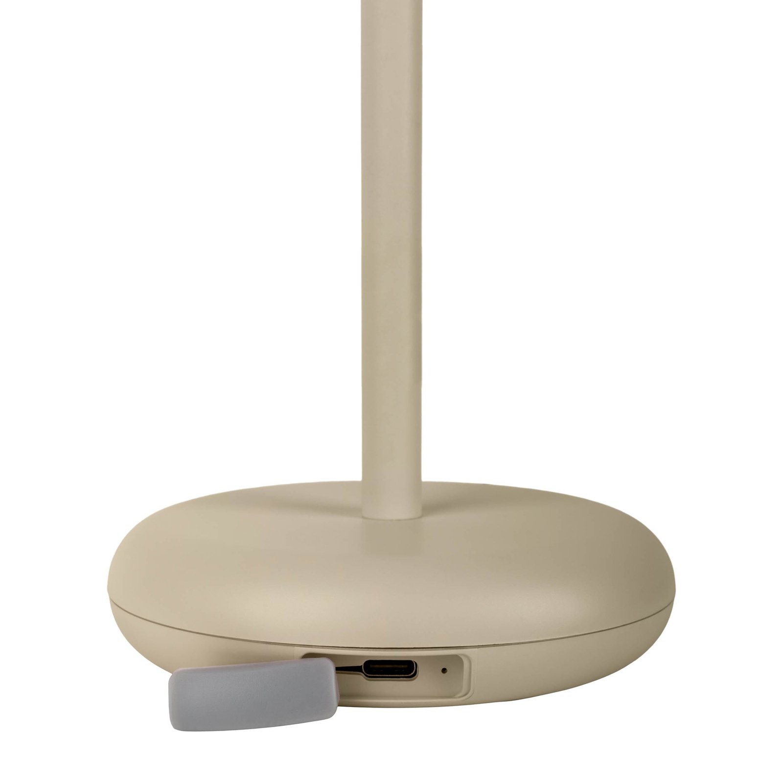 Luminaire de terrasse rechargeable LED Pasi beige hauteur 26 cm métal