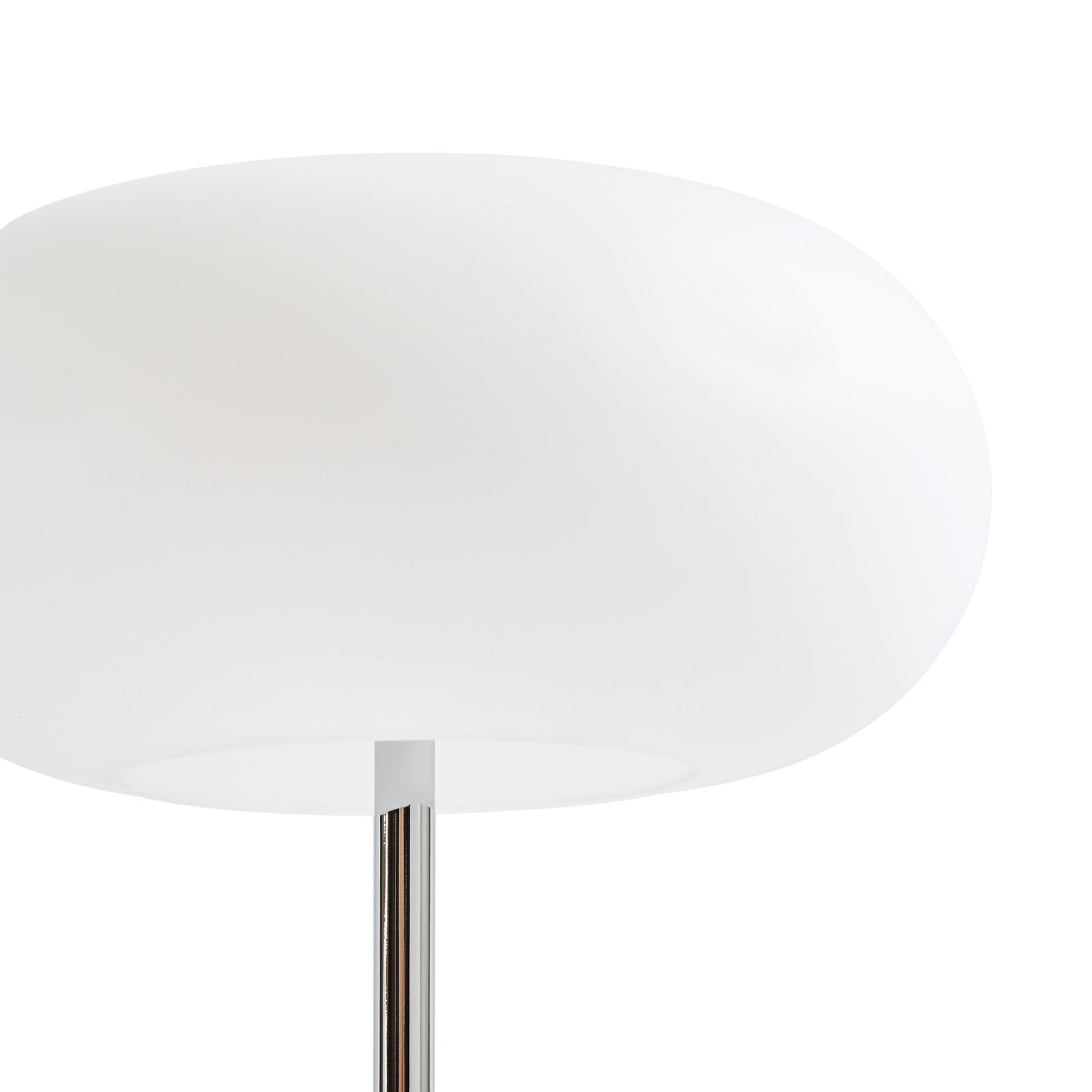 Lucande Anoria LED rechargeable table lamp, chrome/white, glass, IP44, USB