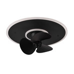 LED-tuuletin Nybro, musta, DC, hiljainen, 50 cm, CCT, kaukosäädin