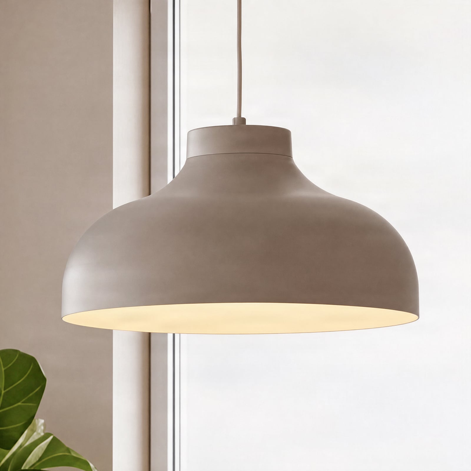Basca lógó világítás, bézs, fém, Ø 40 cm, E27