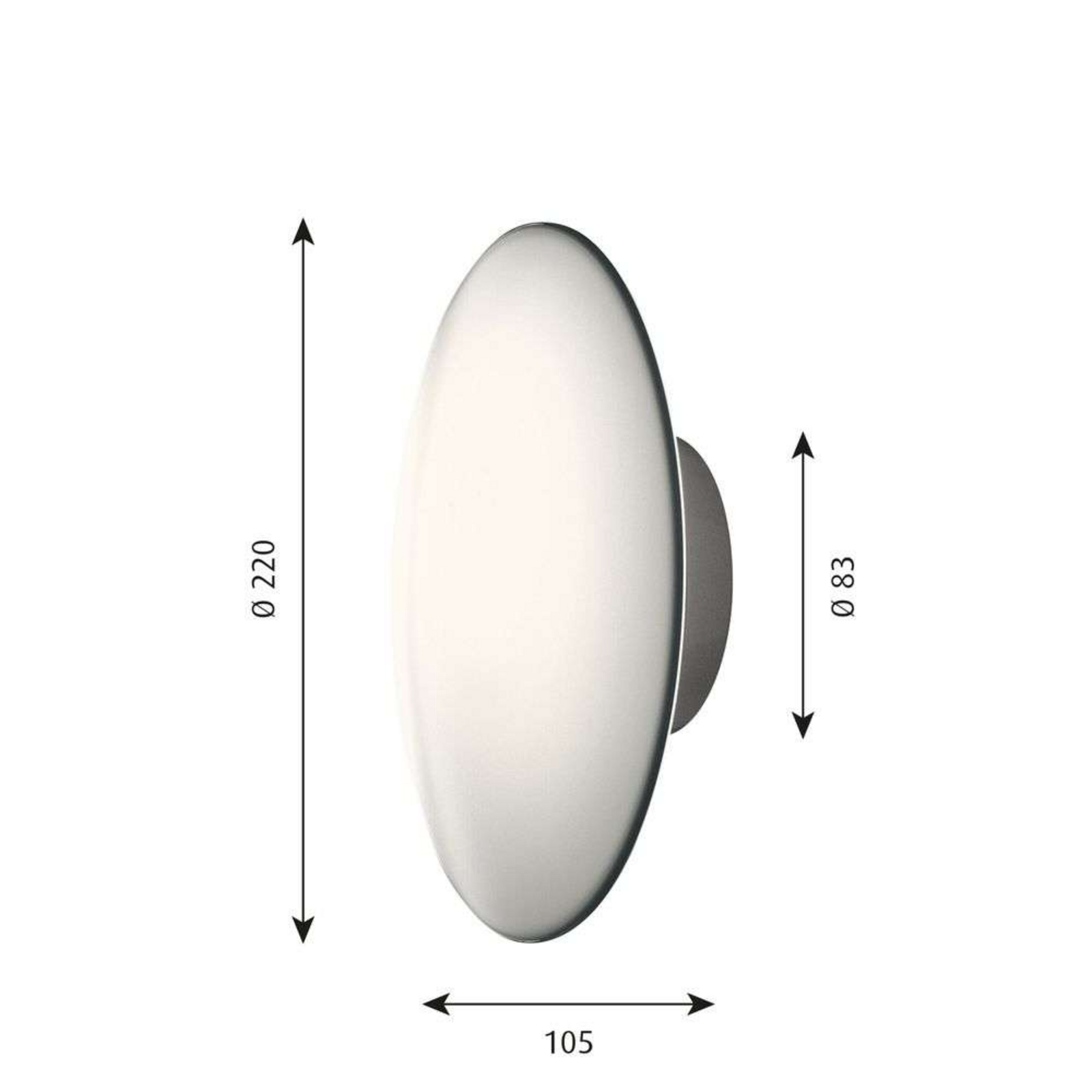 AJ Eklipta Nástenné Svietidlo/Stropné Lampa Ø220 White - Louis Poulsen