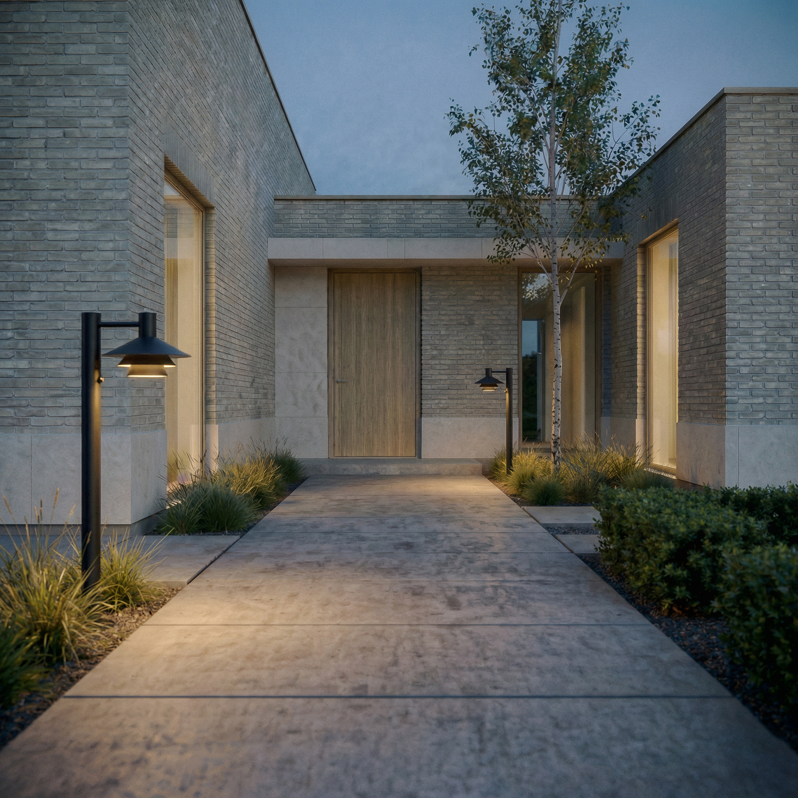 Lucande Montaro LED path light, 100 cm, anthracite, sensor