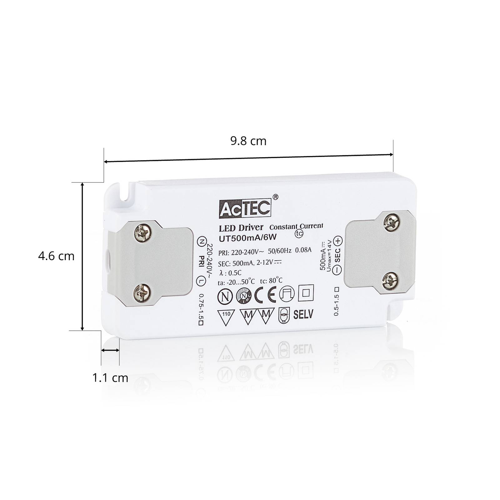 AcTEC Slim sterownik LED CC 500mA, 6W