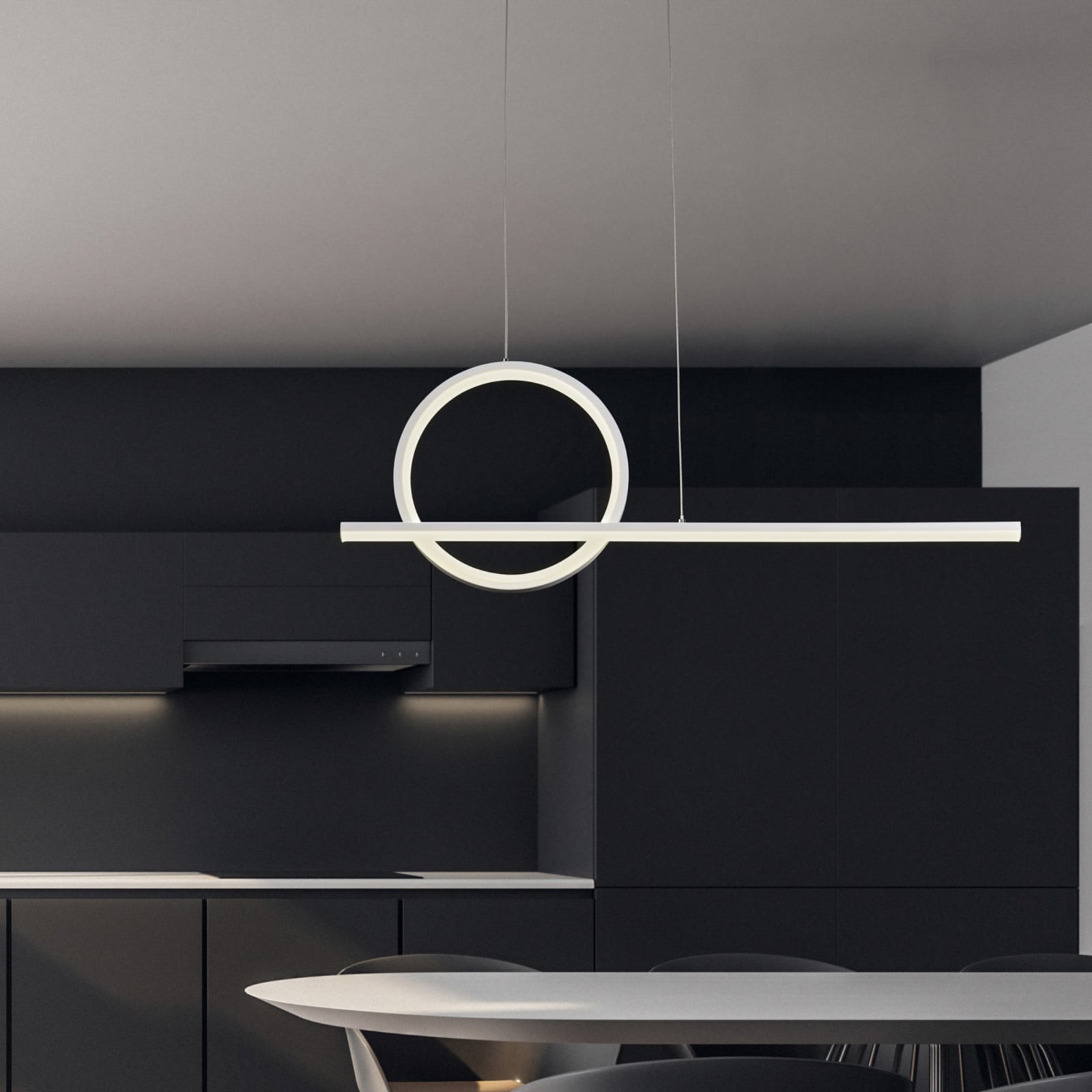 Candeeiro suspenso LED Kitesurf, duas luzes, branco