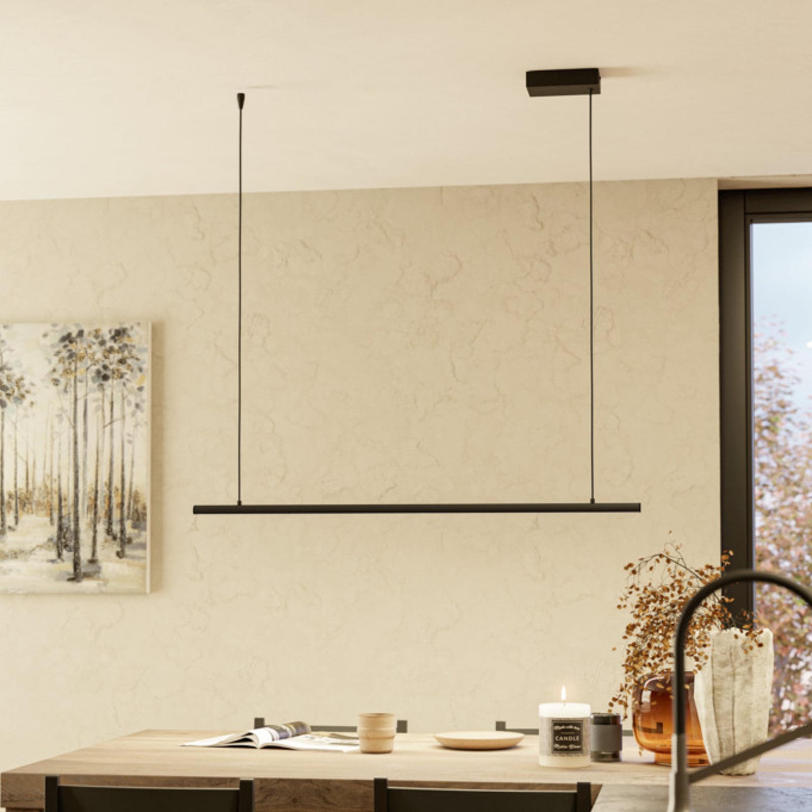 Suspension LED EGLO connect FLATRON-Z, 101 cm, noire