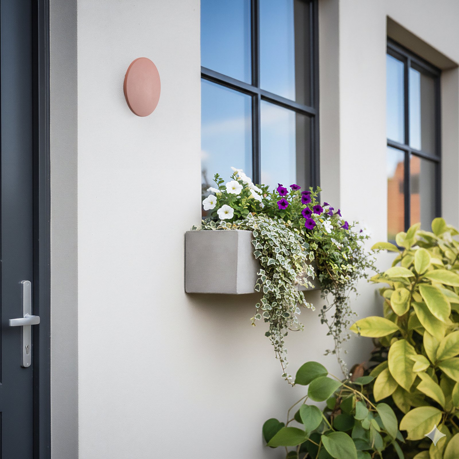 LED-vegglampe Aria M, teglrød, aluminium, Ø 18 cm