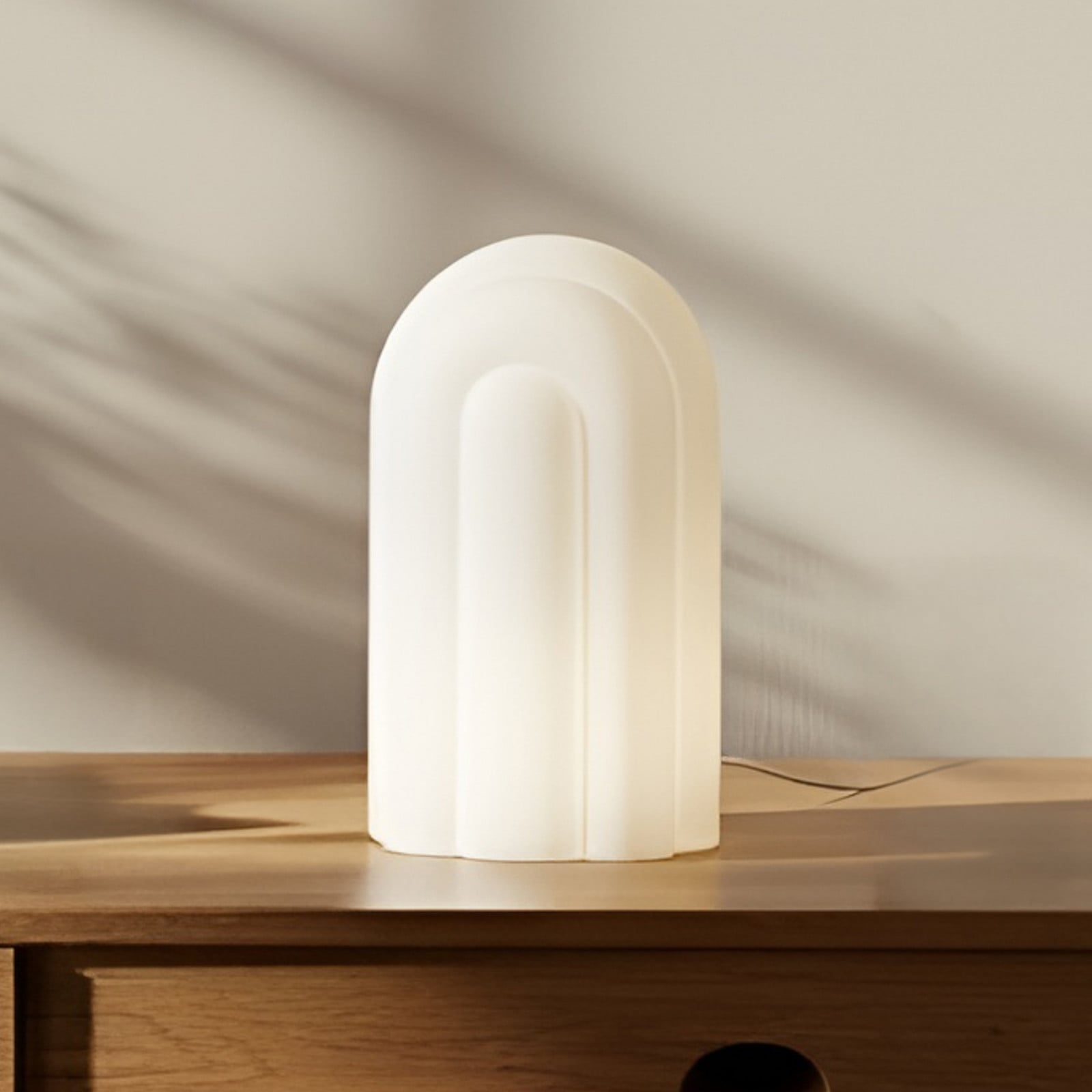 Lunja LED-bordslampa, 30 cm, vit, CCT, glas Lucande - Vardagsrum - Modern - Med en ljusk&auml;lla
