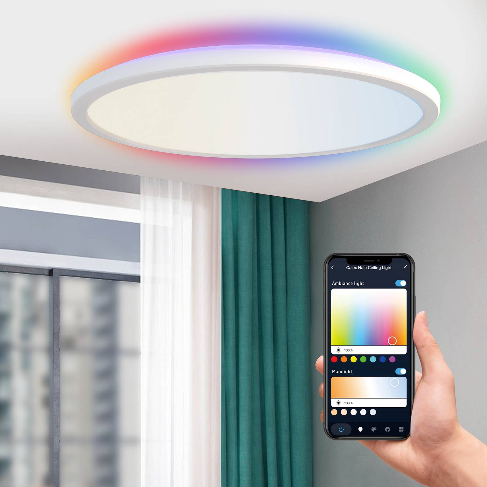 Lampa sufitowa LED Calex Smart Halo, Ø 40 cm