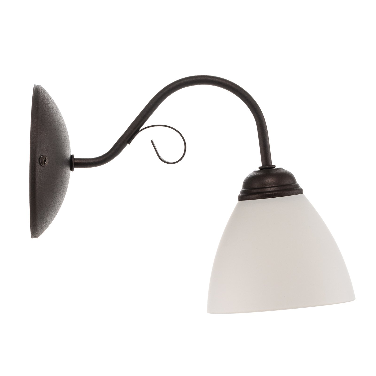 Adoro wall light with a glass lampshade, brown