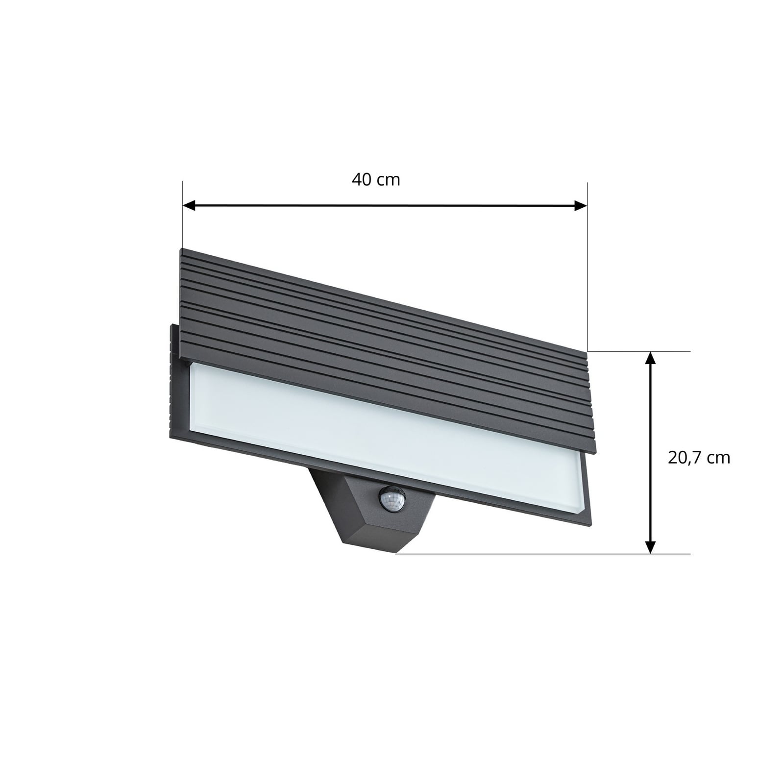 Lucande LED-Außenwandleuchte Melira, Sensor, anthrazit, IP65 Lucande LED-Außenwandleuchte Melira, Sensor, anthrazit, IP65