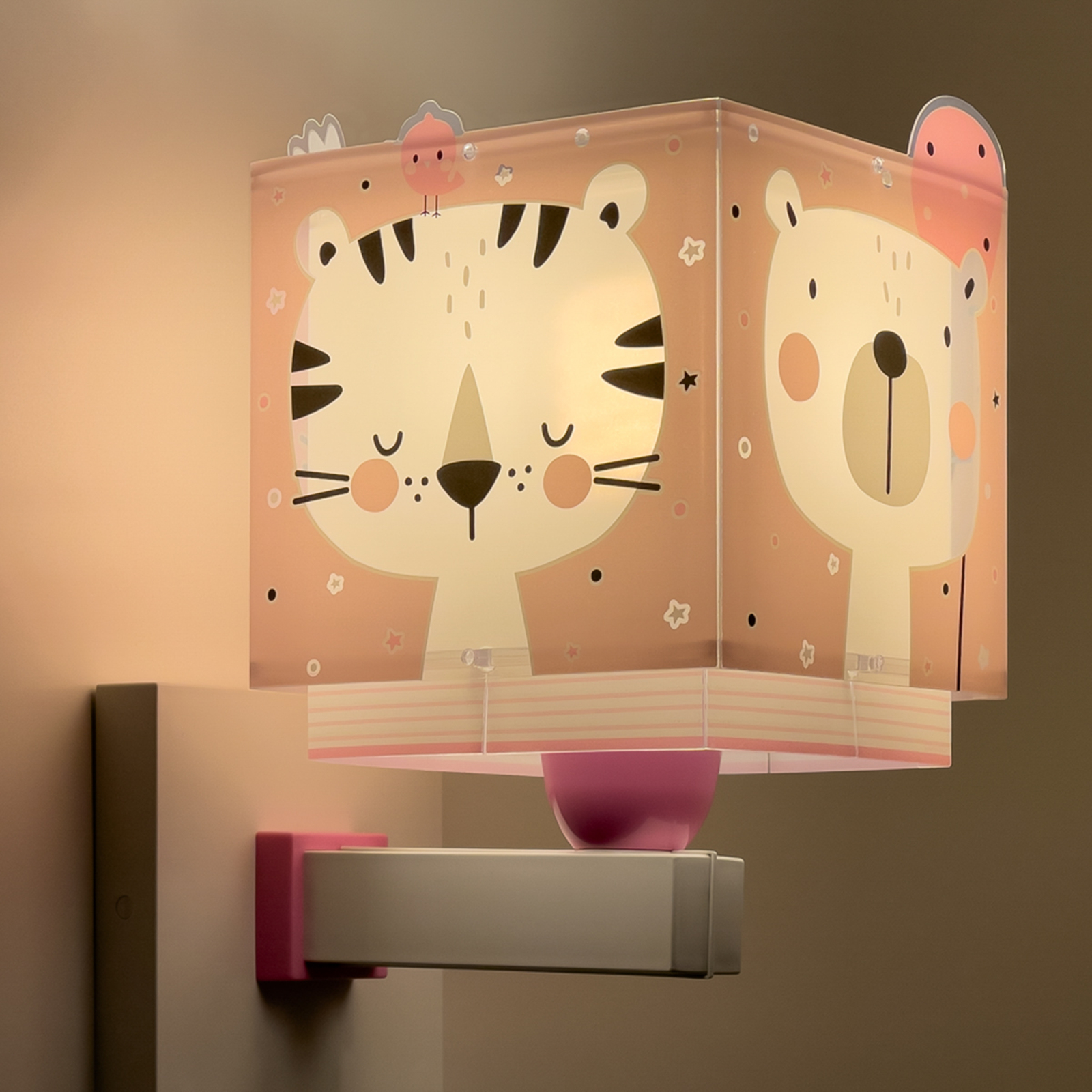 Dalber Baby Jungle wall light with a plug, magenta