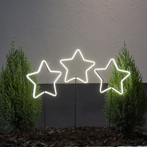 LED-Leuchtstern Neon Star für außen, dreiflammig