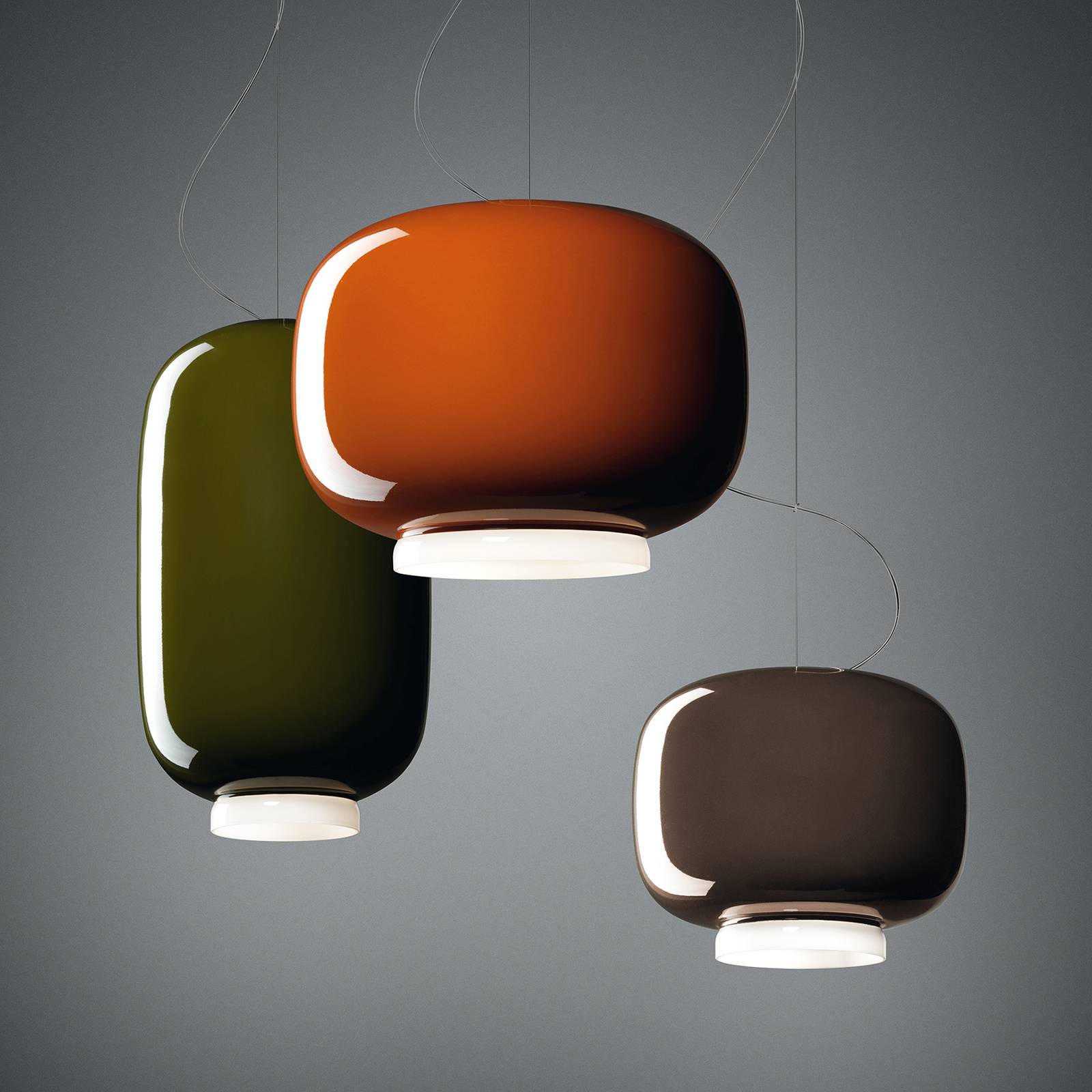 FOSCARINI Foscarini Chouchin 2 LED hanging light, green, for Kitchen, painted blown glass, E27, 21 W, energy efficiency: A+, H: 43 cm