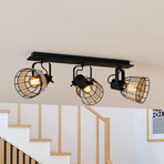 Spot sufitowy Anwick 1 z rattanowym dekorem 3-pkt.