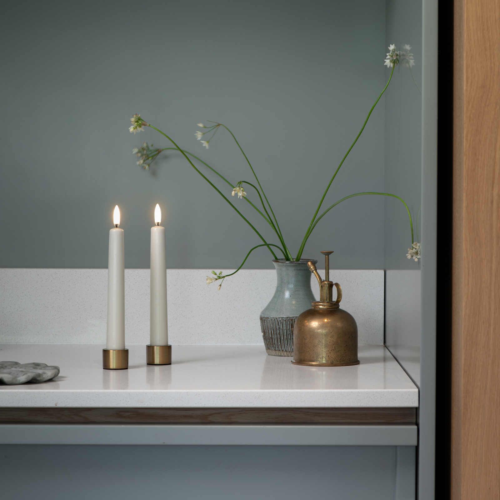 TAPER LED-kaars 2 stuks, ivoorkleurig, H. 16,4 cm - Uyuni Lighting